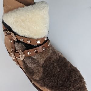 Ivy Kirzhner Tan Antarctic Sheep Shearling Boots 8